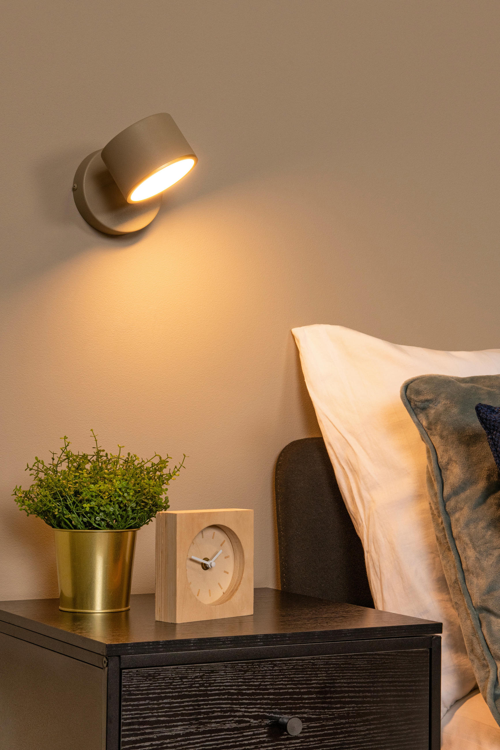 WANDLEUCHTE GIAN 17/11/13 cm   - Braun, Design, Metall (17/11/13cm) - Lucide