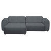 ECKSOFA in Webstoff Dunkelgrau  171/265 cm  - Dunkelgrau/Schwarz, Design, Kunststoff/Textil (171/265cm) - home24