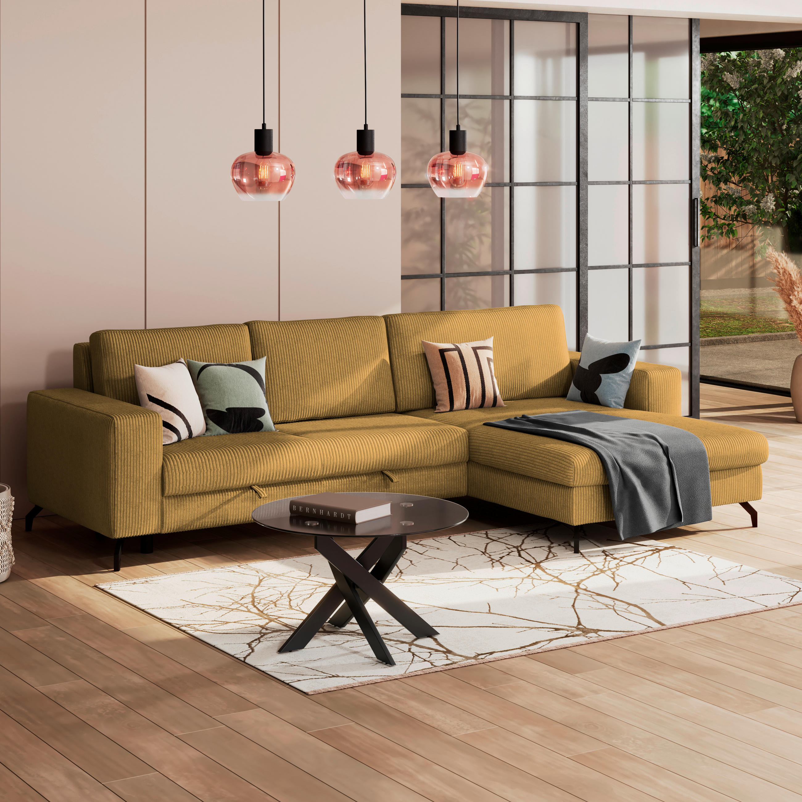 ECKSOFA Senfgelb  - Senfgelb, Trend, Textil (290/178cm) - P & B