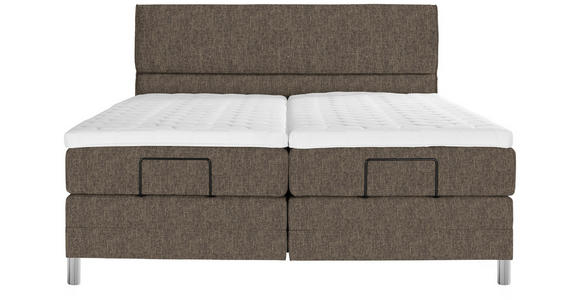 BOXSPRINGBETT 180/200 cm  in Braun  - Chromfarben/Braun, KONVENTIONELL, Kunststoff/Textil (180/200cm) - Voleo