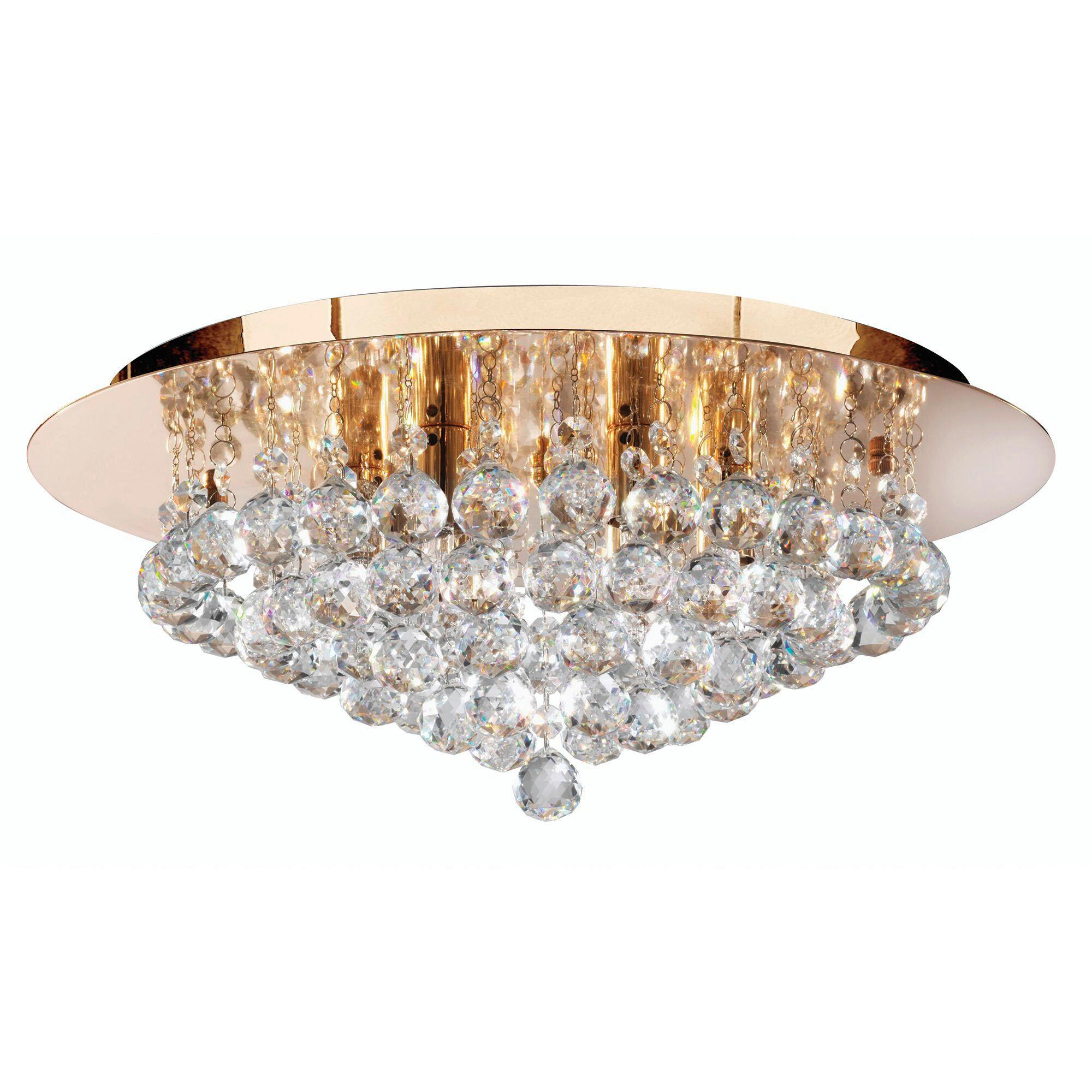 DECKENLEUCHTE Hanna 45/20 cm   - Goldfarben, KONVENTIONELL, Glas/Metall (45/20cm)