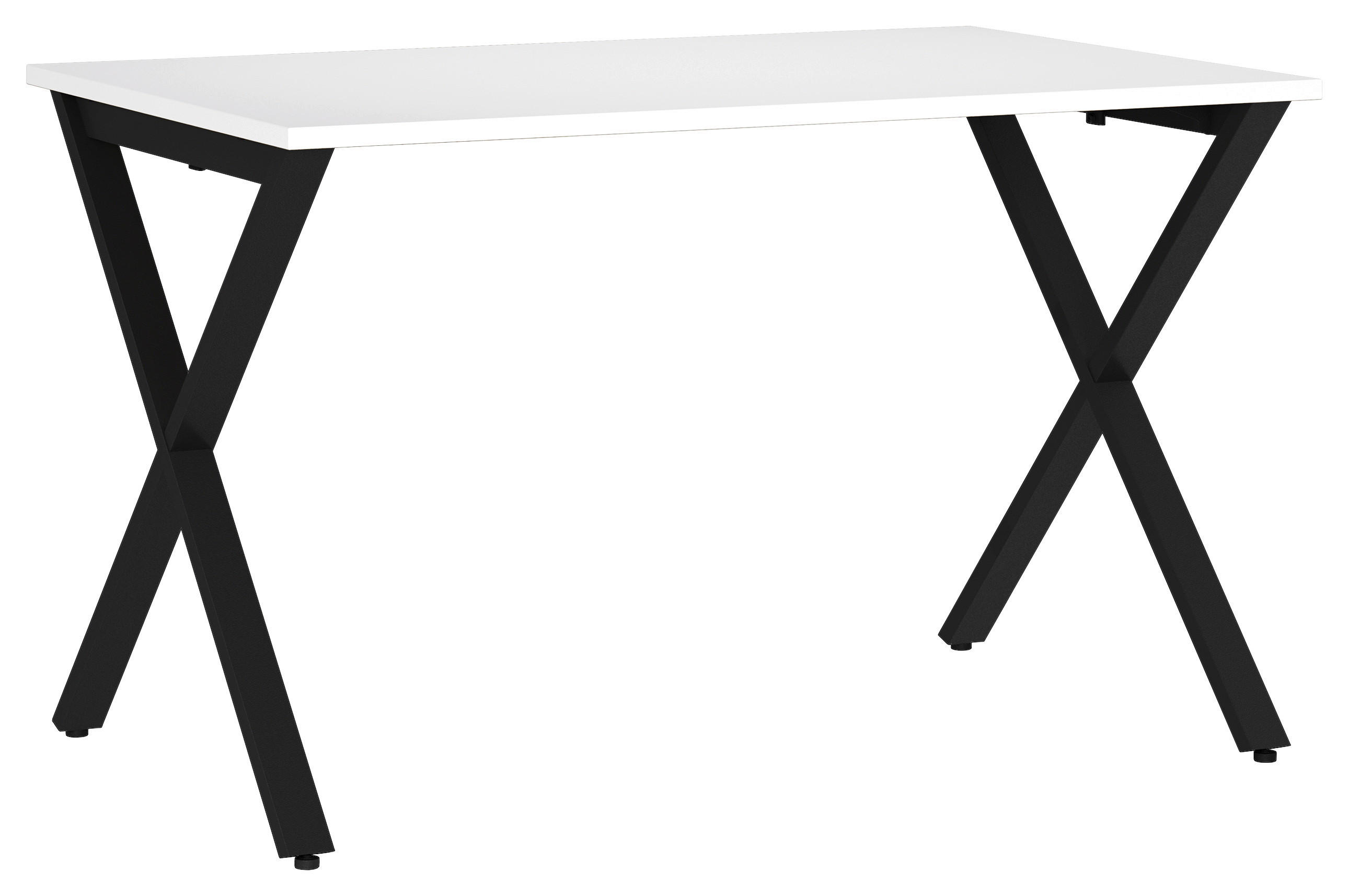 SCHREIBTISCH 120/80/75 cm  in Schwarz, Weiß  - Schwarz/Weiß, MODERN, Holzwerkstoff/Metall (120/80/75cm) - Novel