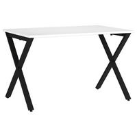 SCHREIBTISCH 120/80/75 cm  in Schwarz, Weiß  - Schwarz/Weiß, MODERN, Holzwerkstoff/Metall (120/80/75cm) - Novel