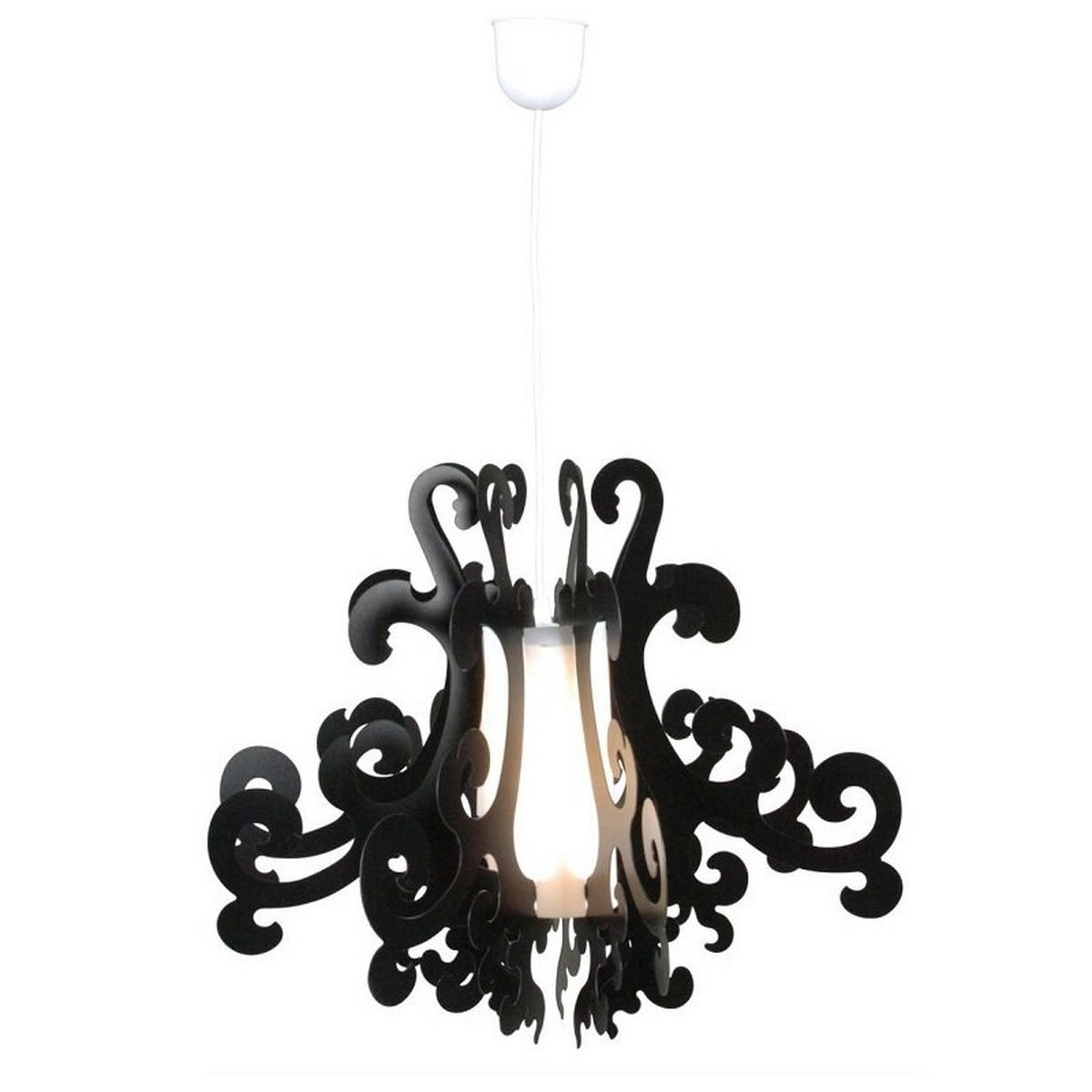 KRONLEUCHTER GRETTA 55/45 cm   - Schwarz, Trend, Kunststoff (55/45cm) - Näve