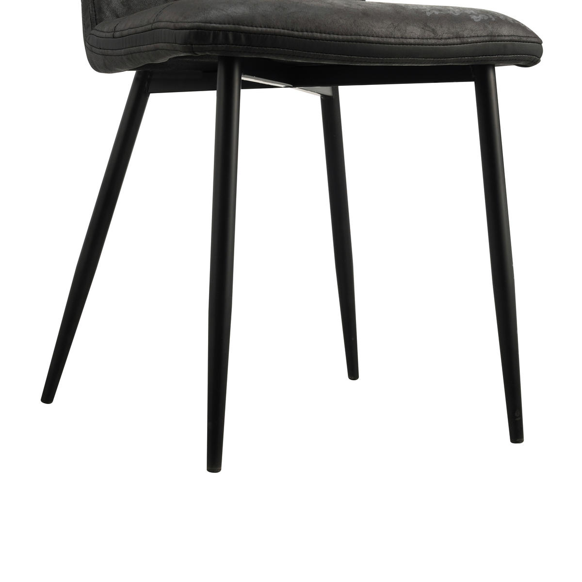 STUHL Lederlook, Mikrofaser Schwarz  - Schwarz, Design, Textil/Metall (45/87/60cm) - Ti'me