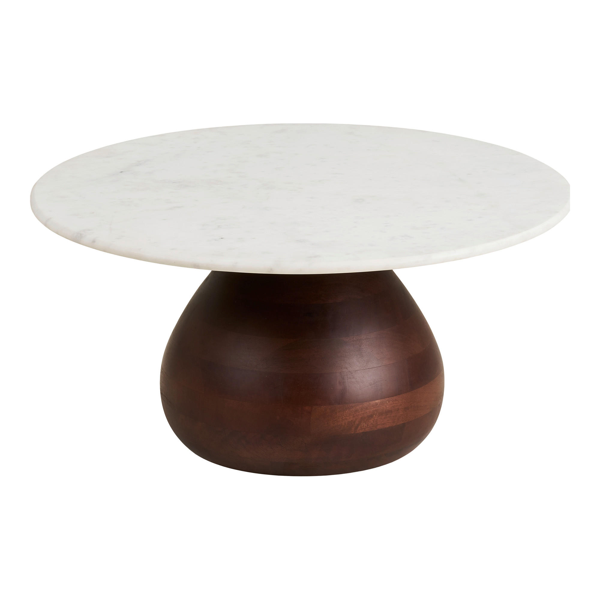 COUCHTISCH70/70/35 cm  in Holz  - Dunkelbraun/Weiß, Design, Holz/Stein (70/70/35cm) - MID.YOU