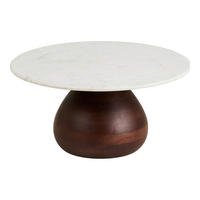 COUCHTISCH70/70/35 cm  in Holz  - Dunkelbraun/Weiß, Design, Holz/Stein (70/70/35cm) - MID.YOU