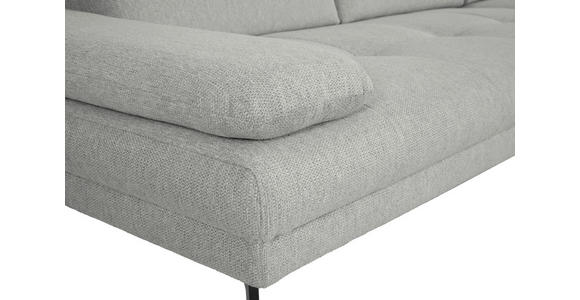 ECKSOFA Hellgrau Webstoff  - Hellgrau/Schwarz, Design, Textil/Metall (296/188cm) - Xora