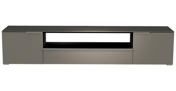 LOWBOARD Grau, Alufarben  - Alufarben/Grau, Design, Glas/Holzwerkstoff (210/43/45cm) - Moderano