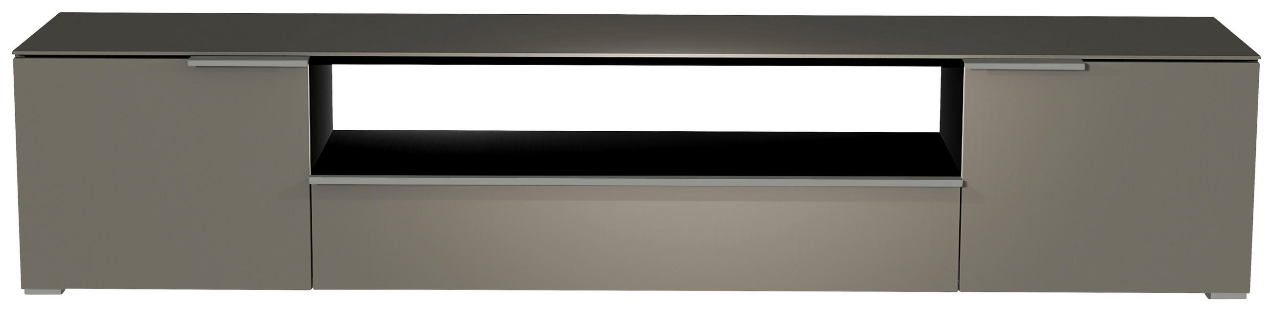 LOWBOARD  in 210/43/45 cm  - Alufarben/Grau, Design, Glas/Holzwerkstoff (210/43/45cm) - Moderano