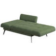 RÉCAMIERE in Dunkelgrün  - Dunkelgrün/Schwarz, KONVENTIONELL, Textil/Metall (200/85/106cm) - Novel