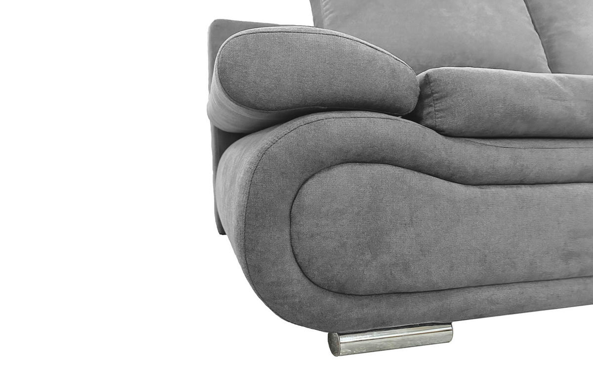SCHLAFSOFA in Jacquard Dunkelgrau  - Chromfarben/Dunkelgrau, Design, Textil (200/78/90cm) - Venda