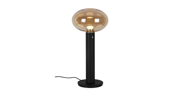 AKKU-TISCHLEUCHTE 20/42 cm  - Bernsteinfarben/Schwarz, Design, Glas/Kunststoff (20/42cm) - Dieter Knoll