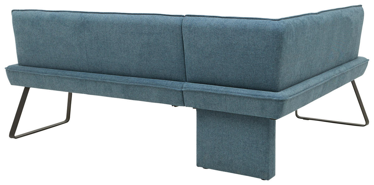 ECKBANK 157/204 cm Flachgewebe Blau, Schwarz Metall   - Blau/Schwarz, Design, Textil/Metall (157/204cm) - Dieter Knoll