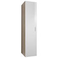 GARDEROBENSCHRANK in 45/185/54 cm - Chromfarben/Eichefarben, Design, Holzwerkstoff/Kunststoff (45/185/54cm) - Xora