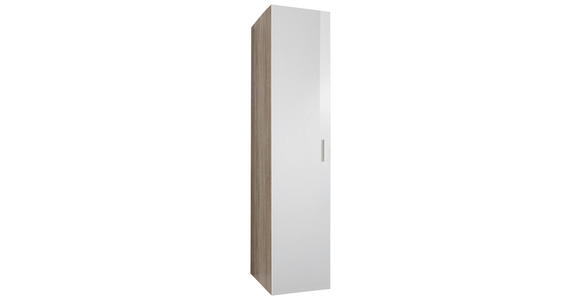 GARDEROBENSCHRANK in 45/185/54 cm - Chromfarben/Eichefarben, Design, Holzwerkstoff/Kunststoff (45/185/54cm) - Xora