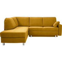 ECKSOFA 208/227 cm  in Chenille Gelb Zierkissen, Armlehnenkissen  208/227 cm  - Gelb/Alufarben, KONVENTIONELL, Textil/Metall (208/227cm) - Sedda