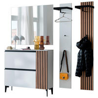 GARDEROBE 4-teilig  in 200/200/30 cm  - Weiss/Eichefarben, Design, Holz/Holzwerkstoff (200/200/30cm) - Moderano