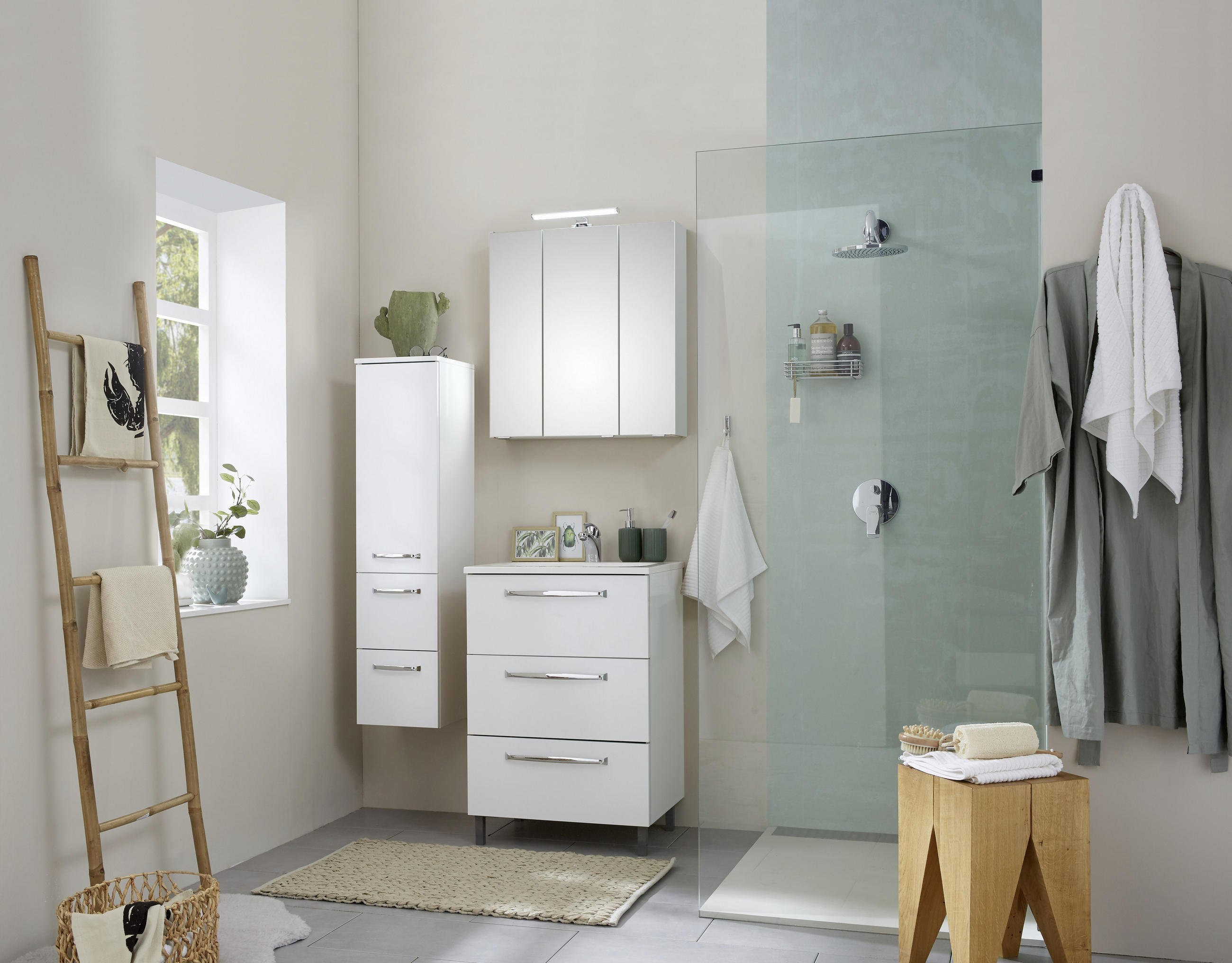 SPIEGELSCHRANK 65/70/16 cm  - Weiß, KONVENTIONELL, Glas/Holzwerkstoff (65/70/16cm) - Xora