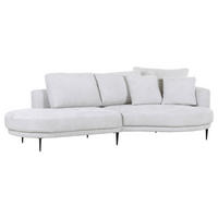 ECKSOFA in Chenille Grauweiss  - Schwarz/Grauweiss, Konventionell, Textil/Metall (275/140cm) - Carryhome