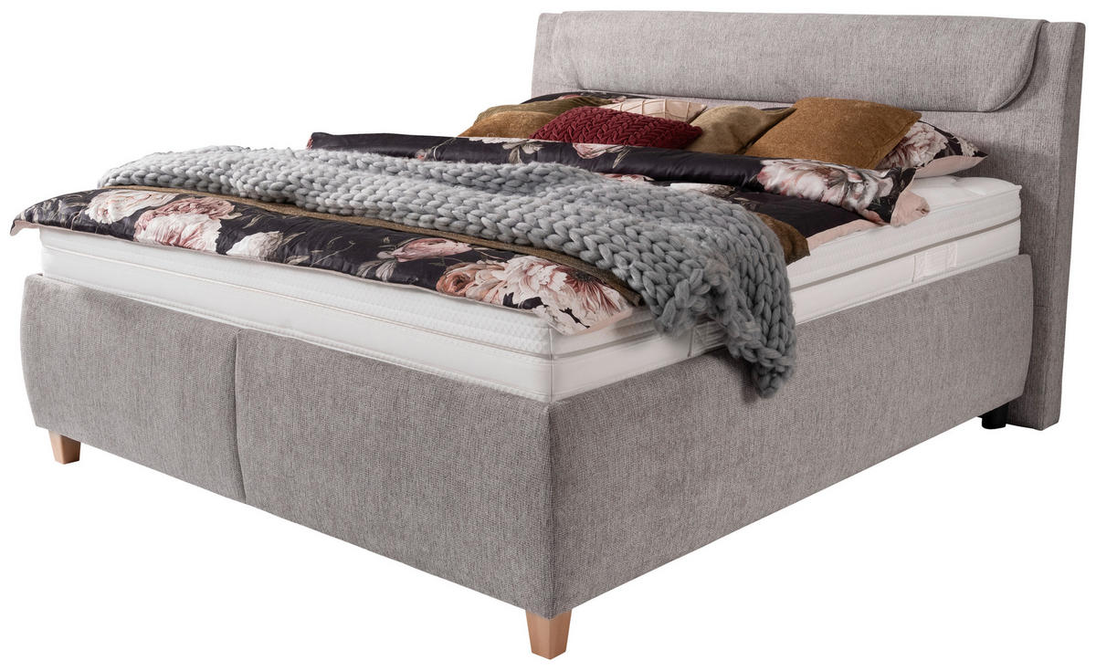 KÁRPITOZOTT ÁGY 180/200 cm  szürke  - szürke, Basics, textil/fa (180/200cm) - Esposa