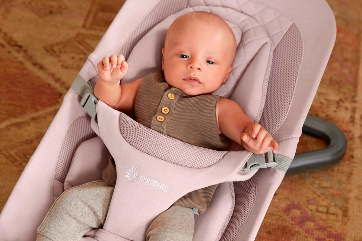 GUGALNI LEŽALNIK  Evolve antracit svetlo roza 42/56/81,3 cm - antracit/svetlo roza, Basics, umetna masa/tekstil (42/56/81,3cm) - Ergo Baby