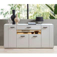 SIDEBOARD 180/85/45 cm  in Hellgrau, Sahara  - Hellgrau/Schwarz, MODERN, Glas/Holzwerkstoff (180/85/45cm) - Novel