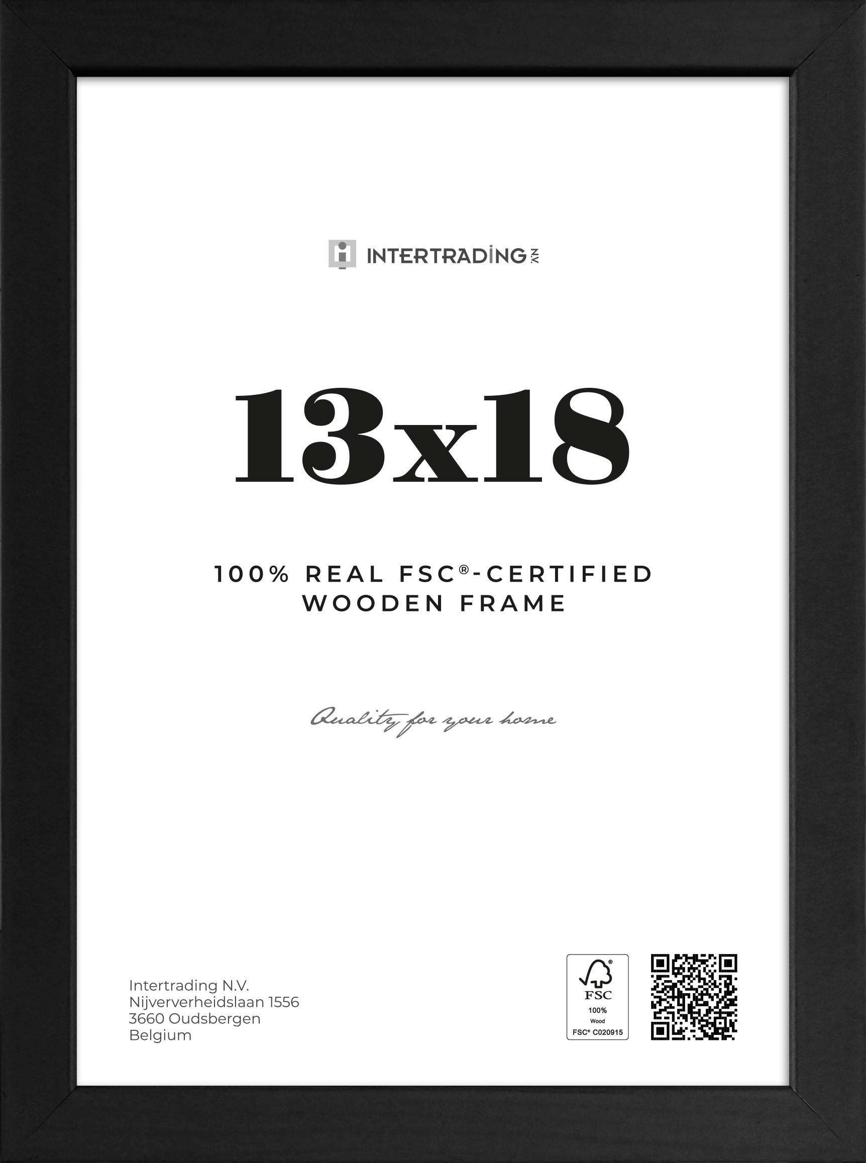 FOTORAM 19,7/14,7/1,2 cm  - svart, Basics, trä/glas (19,7/14,7/1,2cm)
