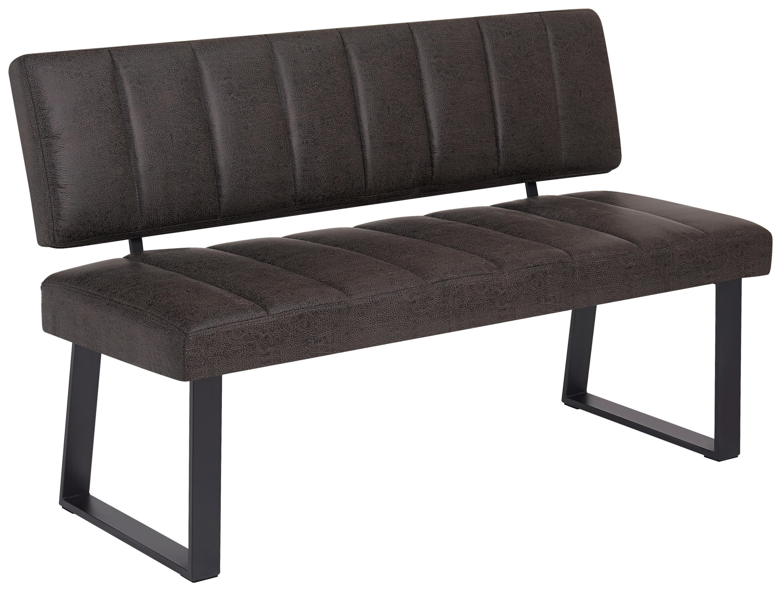 SITZBANK 140/88/60 cm Mikrofaser Grau, Schwarz  - Schwarz/Grau, KONVENTIONELL, Textil/Metall (140/88/60cm) - Landscape