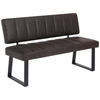 SITZBANK 140/88/60 cm Mikrofaser Grau, Schwarz  - Schwarz/Grau, KONVENTIONELL, Textil/Metall (140/88/60cm) - Landscape