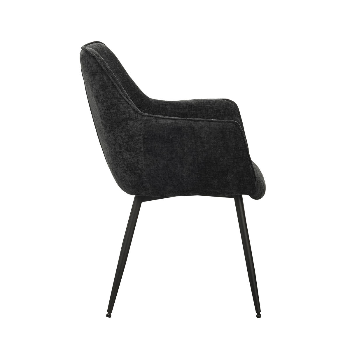 SADA STOLIČIEK S PODRÚČKAMI 2 kus - čierna/koňaková, Modern, kov/textil (61/84/59,5cm) - MID.YOU
