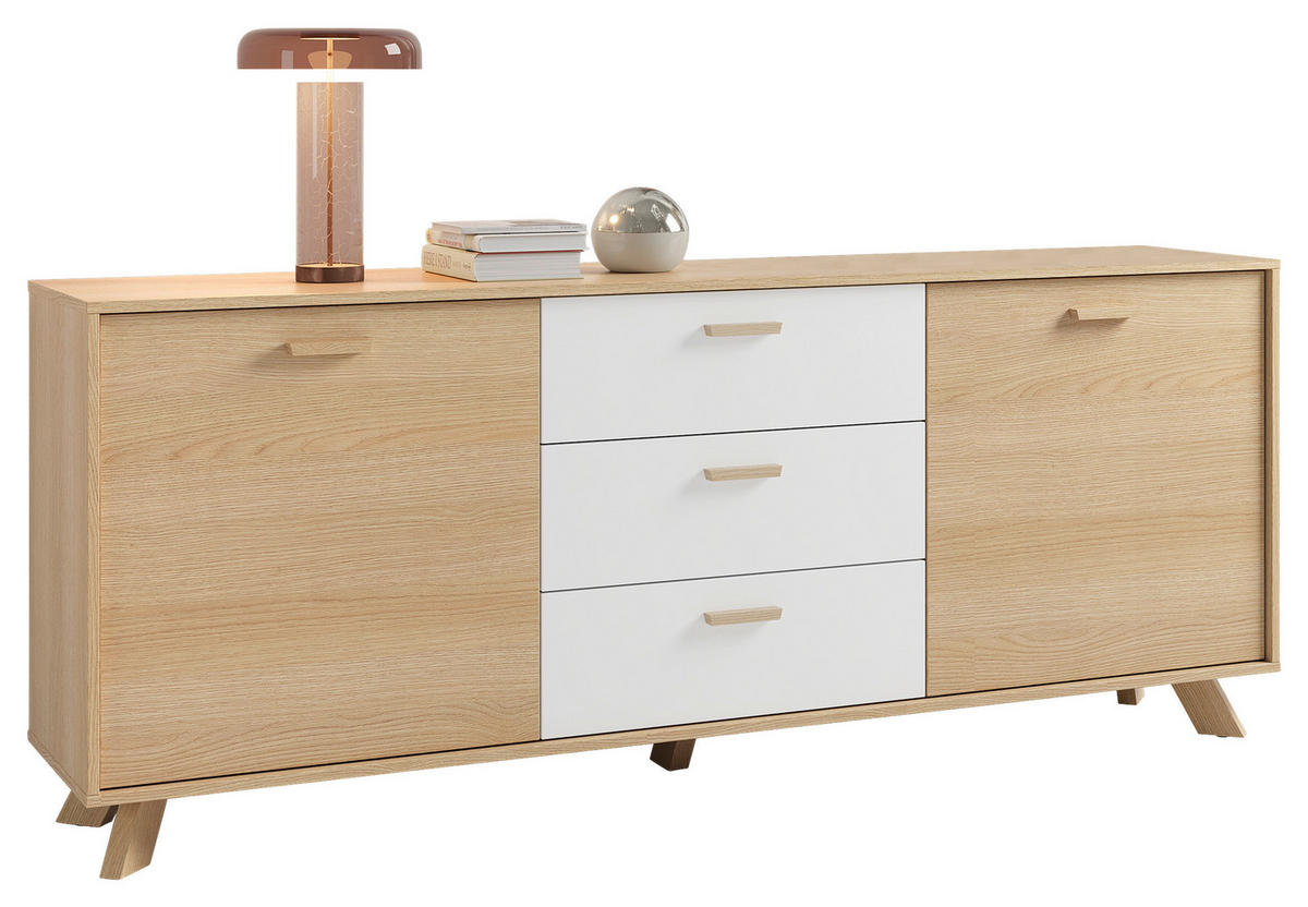 SIDEBOARD 180/72,5/36,5 cm  - Eiche Bianco/Eichefarben, Design, Holz/Holzwerkstoff (180/72,5/36,5cm) - MID.YOU