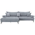 ECKSOFA in Mikrofaser Grau  - Schwarz/Grau, MODERN, Textil/Metall (173/297cm) - Carryhome