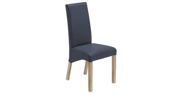 STUHL Lederlook Dunkelblau, Sonoma Eiche - Dunkelblau/Sonoma Eiche, KONVENTIONELL, Holz/Textil (47/102/57cm) - Carryhome