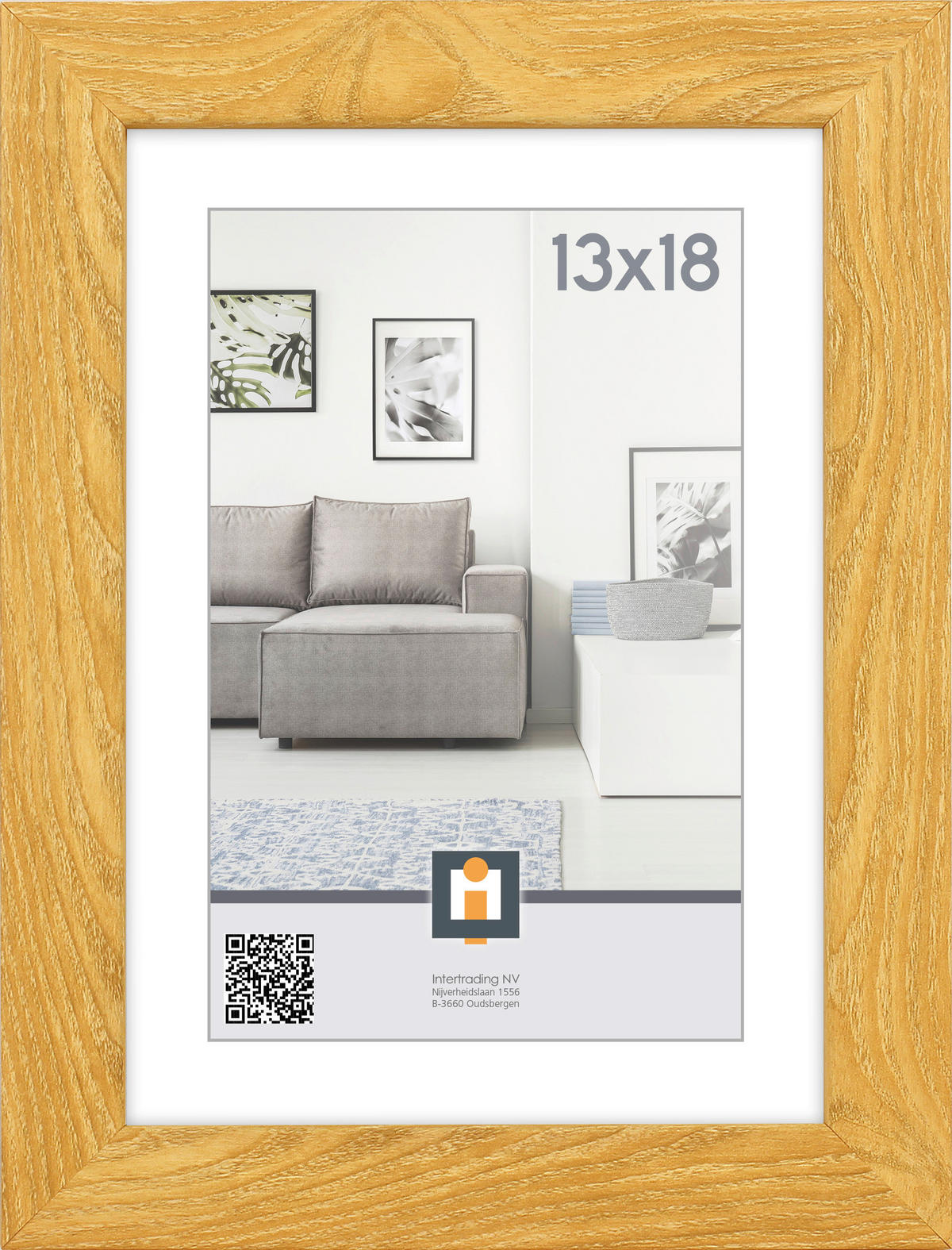 BILDERRAHMEN 13,5/18/1,5 cm  - Eichefarben, Basics, Glas/Kunststoff (13,5/18/1,5cm)