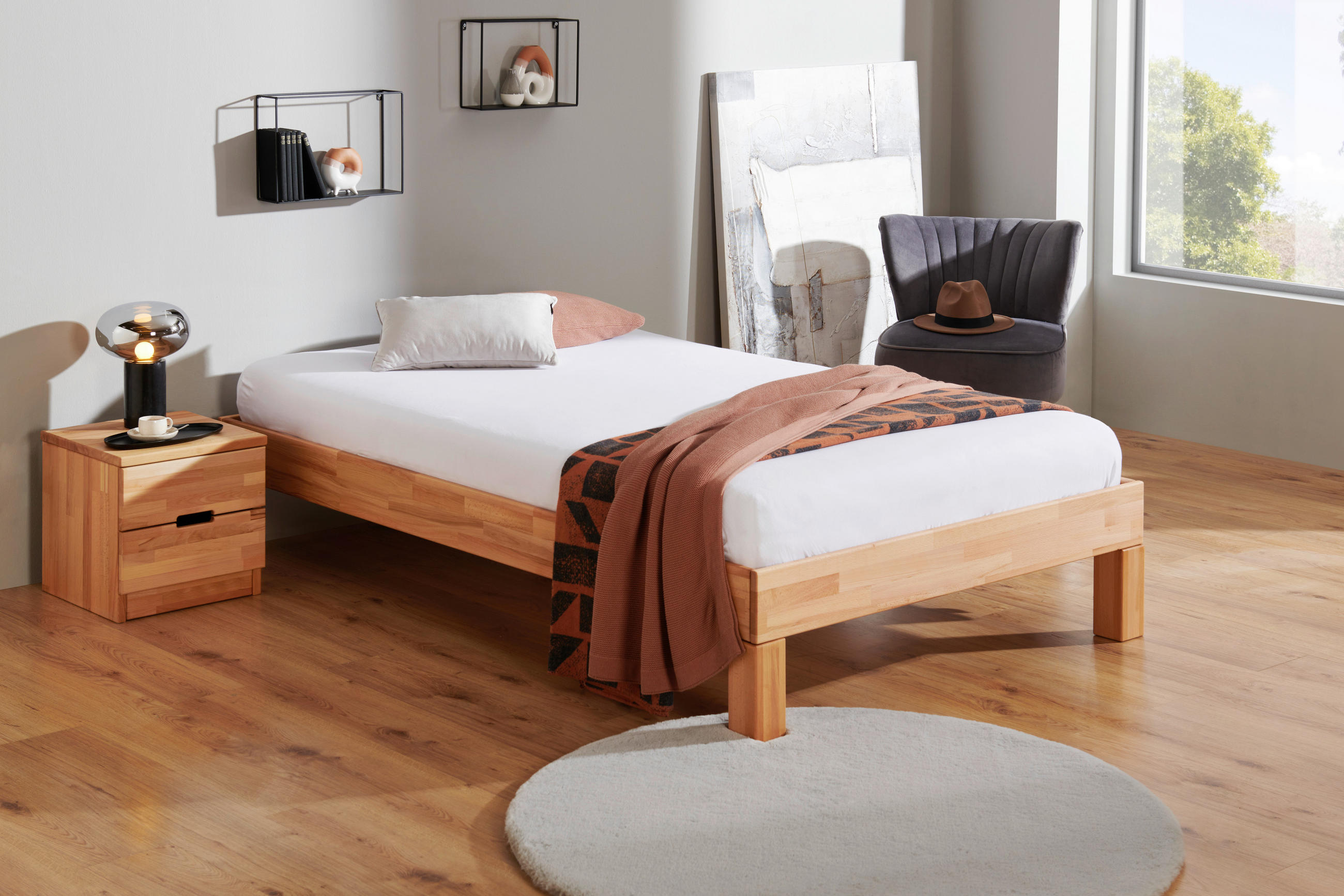 MID.YOU FUTONOVÁ POSTEL, 120/200 cm jádrový buk