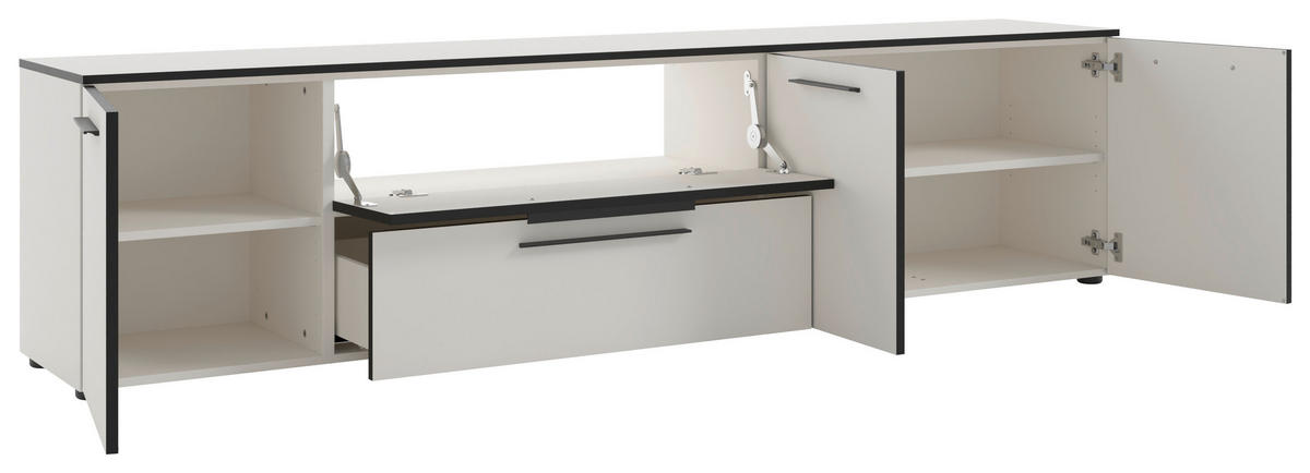 LOWBOARD  in 225/55/40 cm  - Schwarz/Weiß, MODERN, Holzwerkstoff/Kunststoff (225/55/40cm)