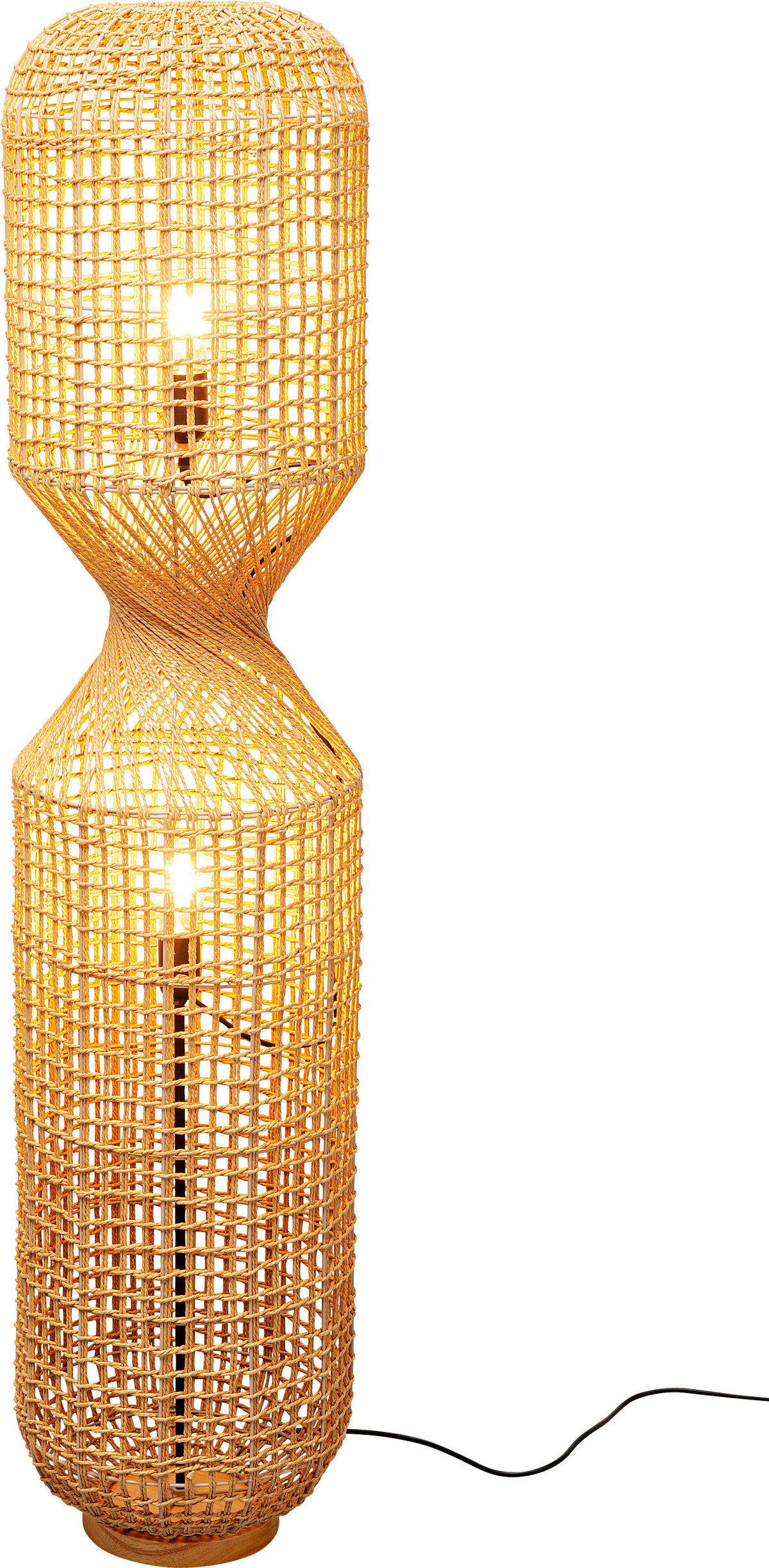 STEHLEUCHTE 30/136/30 cm   - Goldbraun/Schwarz, Natur, Naturmaterialien/Metall (30/136/30cm) - Kare-Design