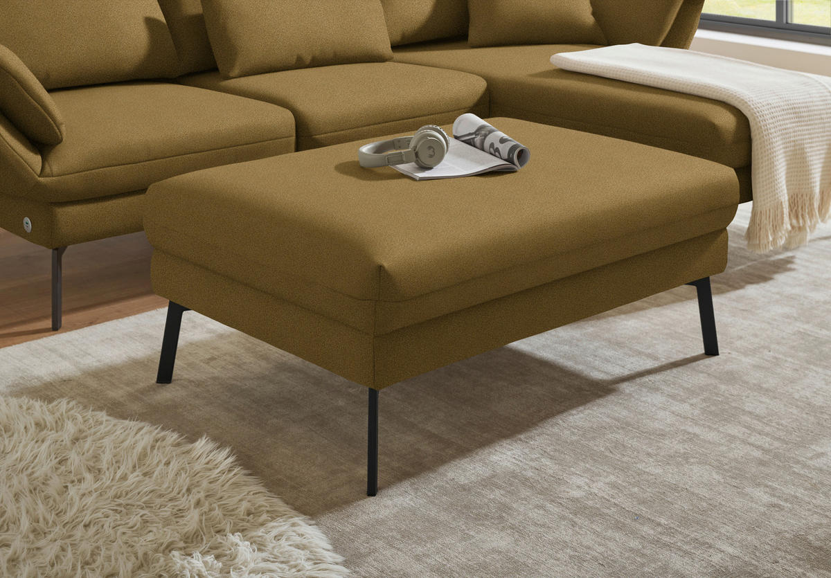 ECKSOFA  in Flachgewebe Schilfgrün  255-365/175-224 cm  - Schilfgrün/Schwarz, Design, Textil/Metall (255-365/175-224cm) - Dieter Knoll