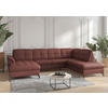 WOHNLANDSCHAFT in Vliesstoff Kombination Echtleder/Stoff Rotbraun  - Rotbraun/Schwarz, Modern, Leder/Textil (164/319/212cm) - Sit & More