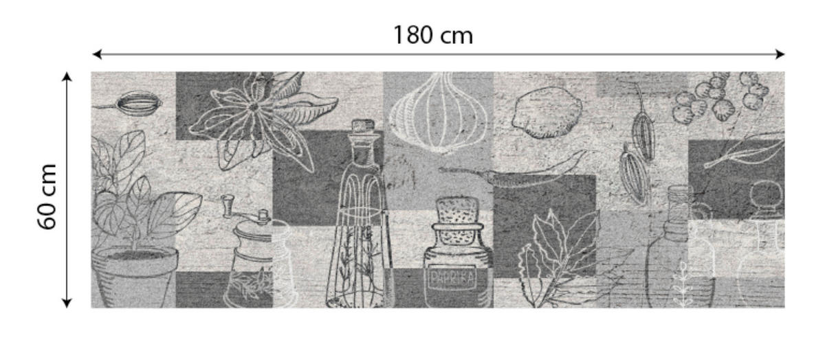 KONYHAI FUTÓ - világosszürke, Basics, műanyag (60/180cm)