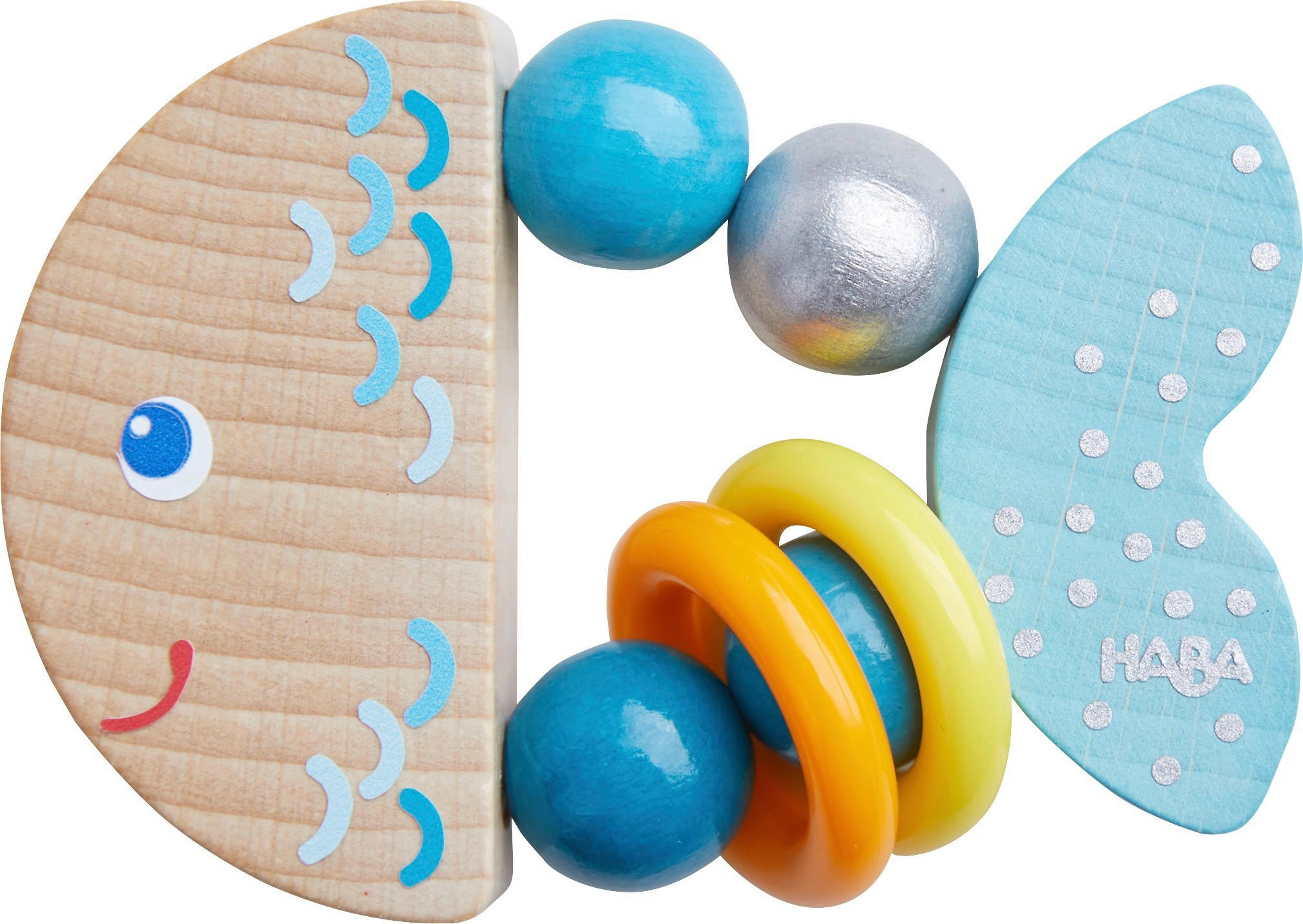 GREIFLING Klapperfisch - Multicolor, Basics, Holz/Kunststoff (9,5/9,5/1,5cm) - Haba
