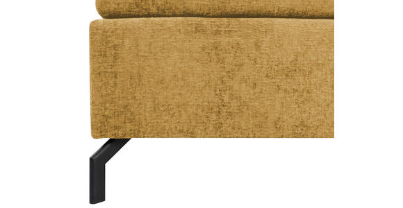BOXSPRINGBETT 180/200 cm,  in Currygelb, Topper, H4 + H4 = sehr fest  - Currygelb/Schwarz, Design, Textil/Metall (180/200cm) - Esposa