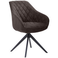 ARMLEHNSTUHL  in Eisen Webstoff  - Dunkelgrau/Schwarz, MODERN, Textil/Metall (59/84/58.5cm) - Livetastic