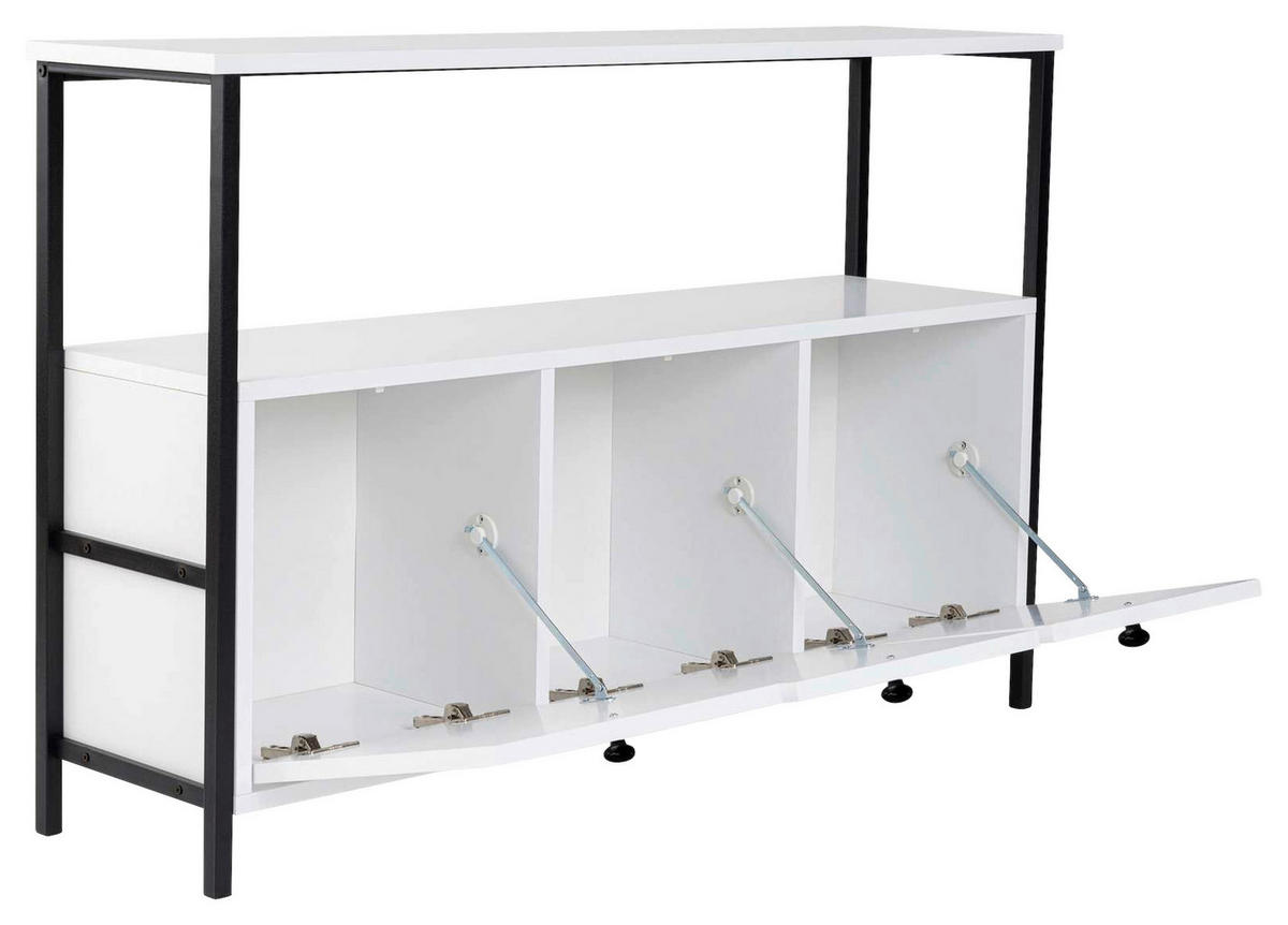 KOMMODE , 120/77/30 cm,  - Schwarz/Weiß, MODERN, Holzwerkstoff (120/77/30cm) - MID.YOU