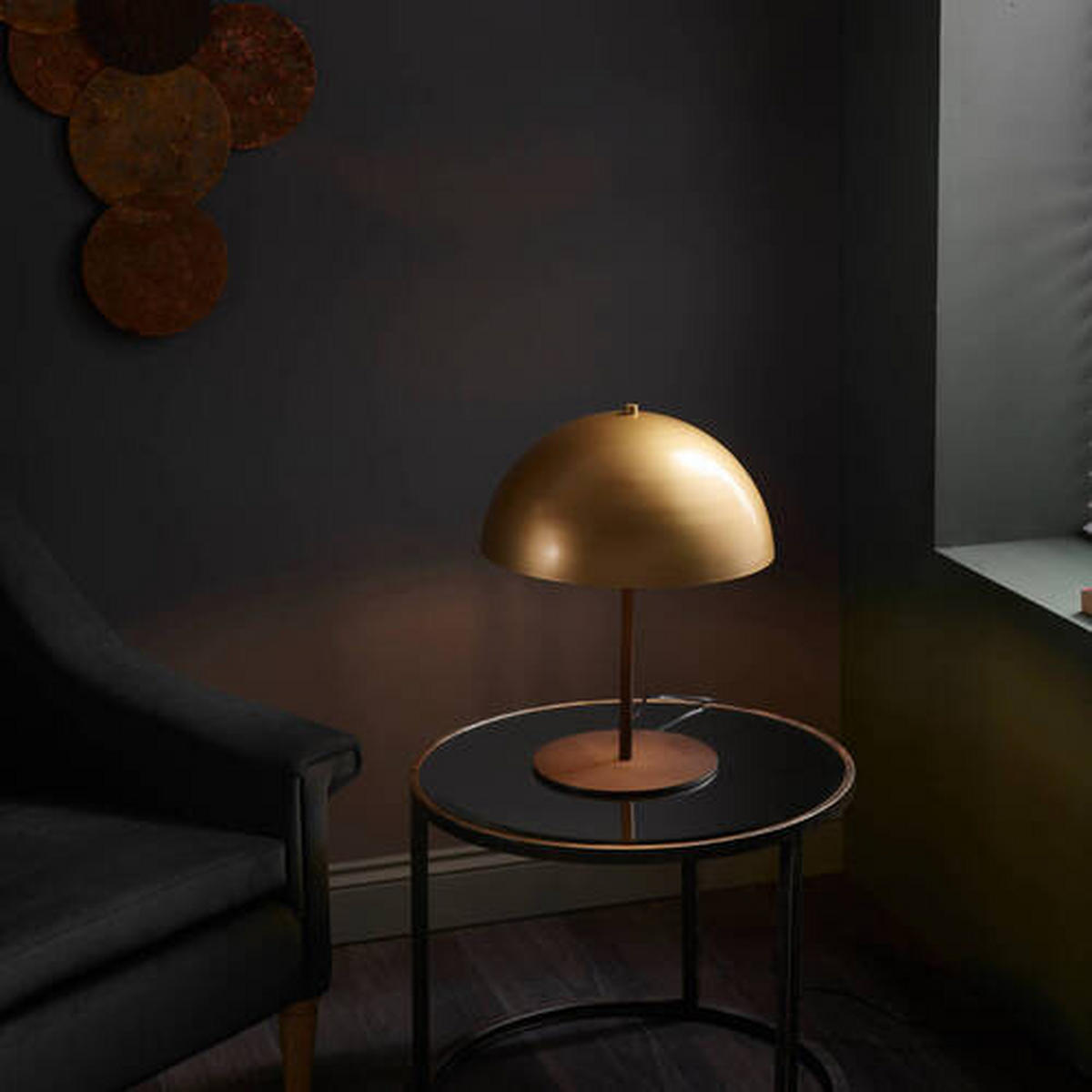 TISCHLEUCHTE 35/45 cm   - Goldfarben/Schwarz, Design, Metall (35/45cm) - ENDON