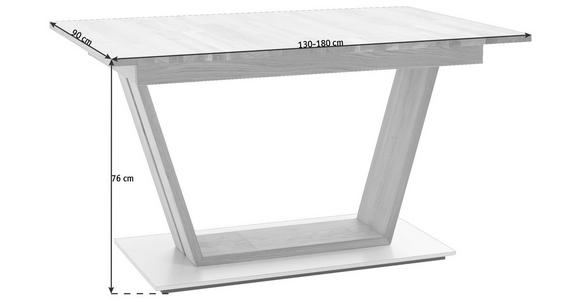 ESSTISCH in Holz 130(180)/90/76 cm - Edelstahlfarben/Eichefarben, KONVENTIONELL, Holz (130(180)/90/76cm) - Voleo