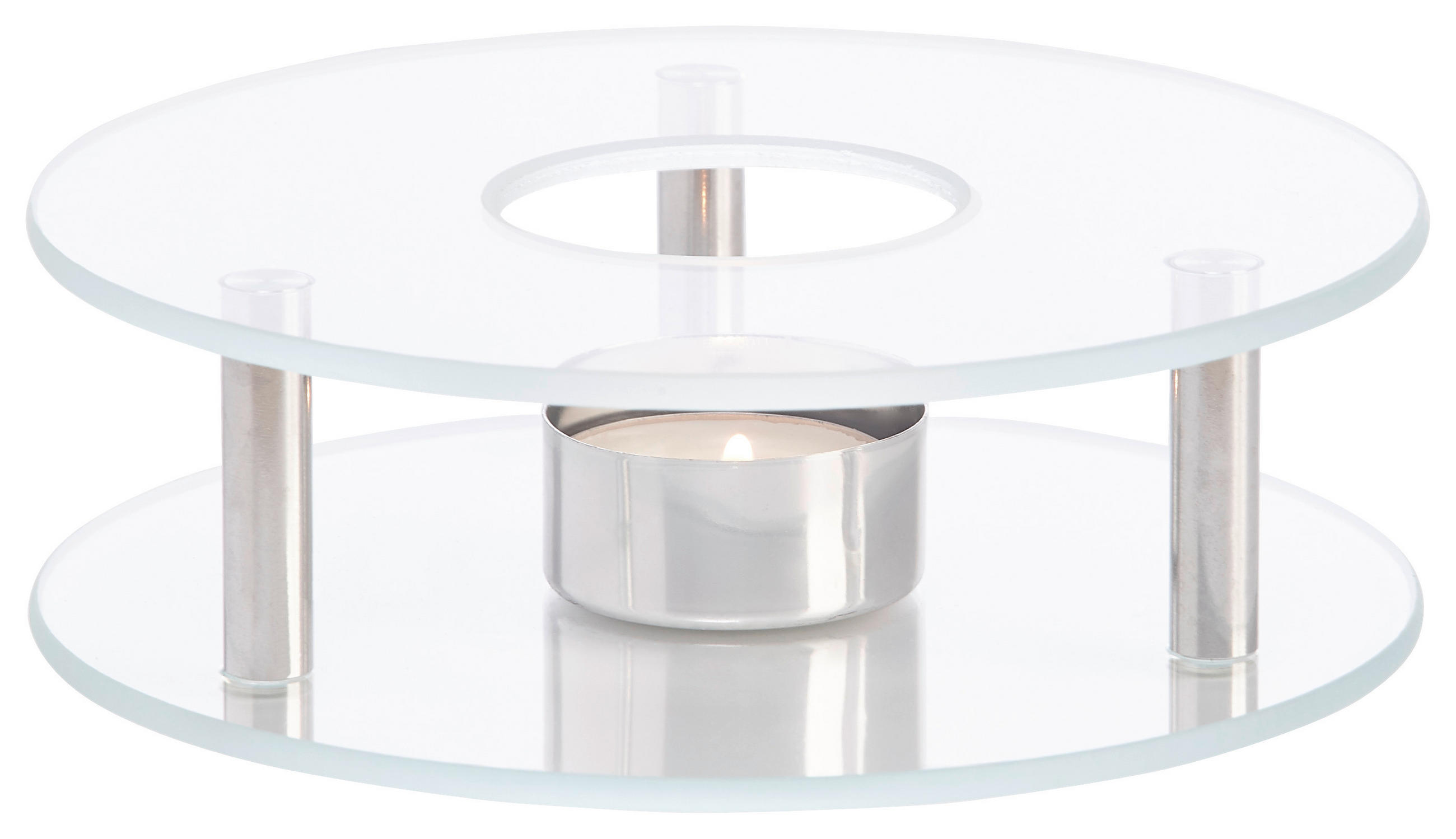 STÖVCHEN 15,6/5,5 cm  - Klar, Design, Glas/Metall (15,6/5,5cm) - Leonardo