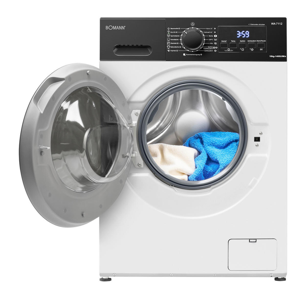 WASCHMASCHINE WA 7112  - Weiß, Trend, Metall (59,5/85,0/60,0cm) - Bomann