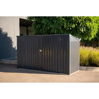 MÜLLTONNENBOX - Dunkelgrau, Basics, Metall (235/131/100cm) - Ambia Garden